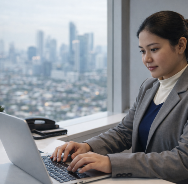 Professional receptionist at work in Jakarta (1)